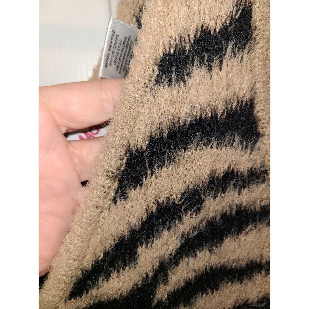 Madrag Sleeveless Fuzzy Knit Zebra Animal Print Bodycon Sweater Dress Sm - Picture 4 of 9